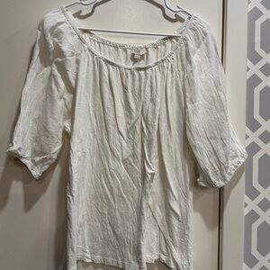 XL LOFT Cream Blouse with Puff Sleeves